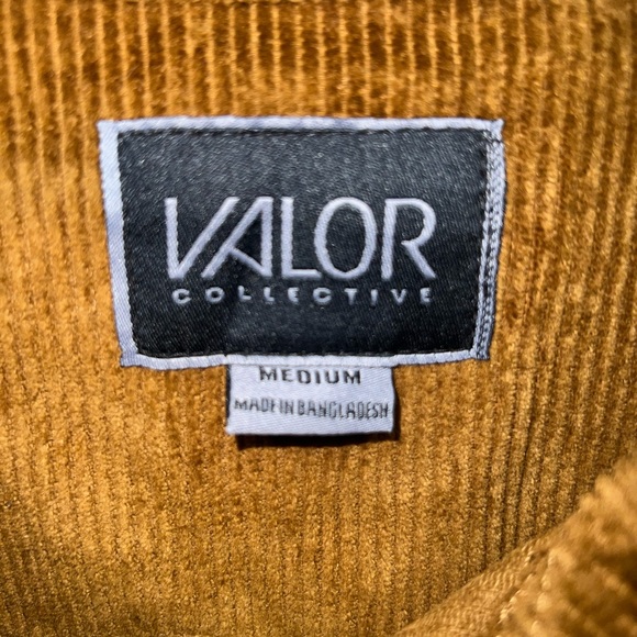 Valor Collective Jacket Mens Medium Brown 100% Cotton Corduroy Long Sleeve NWT - Picture 3 of 16